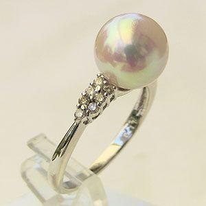 パールリング 普段使い パール リング k18 18金 あこや真珠 