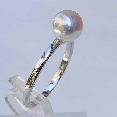 パールリング 普段使い パール リング 真珠 指輪 k18 18金 ホワイト