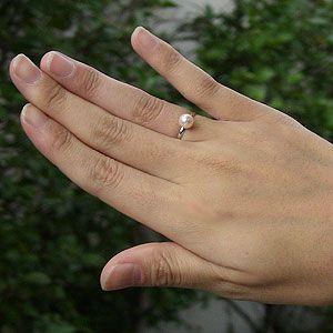 パールリング 普段使い パール リング あこや本真珠 ピンクホワイト系 ホワイトゴールド 6mm あこや 冠婚葬祭 送料無料 プレゼント ギフト 自分買い puの画像