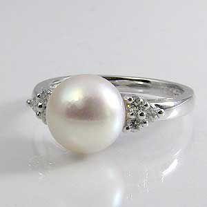 パールリング 普段使い パール リング プラチナ pt900 真珠 指輪 本