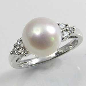 パールリング 普段使い パール リング プラチナ pt900 真珠 指輪 本