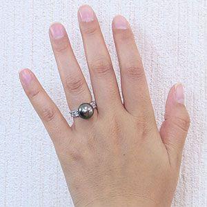 パール リング レディース 真珠リング 指輪 タヒチ黒蝶真珠 パール リング レディース 真珠リング 指輪 タヒチ黒蝶真珠