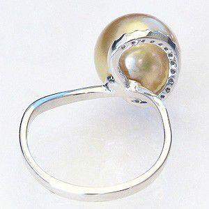 パール 指輪 真珠 リング 南洋白蝶真珠 12mm 18金 k18 ホワイト