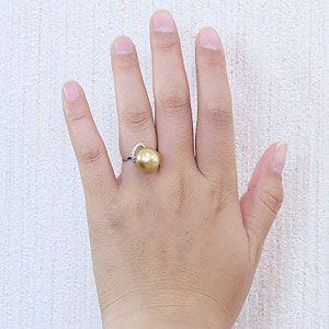 パール 指輪 真珠 リング 南洋白蝶真珠 12mm 18金 k18 ホワイト