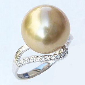 パール 指輪 真珠 リング 真珠 指輪 南洋白蝶真珠 12mm 18金 k18 ホワイトゴールド ダイヤモンド 普段使い フォーマル プレゼント ギフト ご褒美 自分買い pu_1