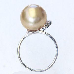 パール 指輪 真珠 リング 南洋白蝶真珠 12mm 18金 k18 ホワイト