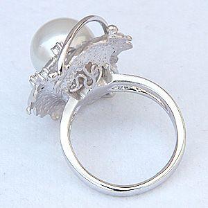 パール 指輪 真珠 リング 南洋白蝶真珠 pt900 プラチナ 直径