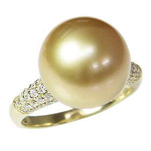 パール 指輪 真珠 リング 南洋真珠 18金 k18 ゴールド ダイヤモンド