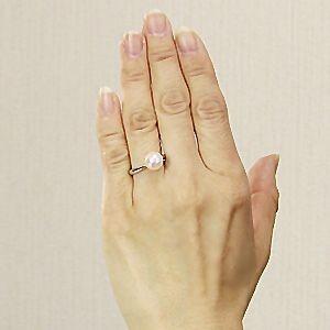 パールリング 普段使い パール リング 真珠 プラチナ オーロラ天女 花 