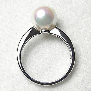 パールリング 普段使い パール リング 真珠 プラチナ オーロラ天女 花 