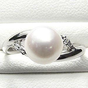 パールリング 普段使い パール リング プラチナ 真珠 指輪 本