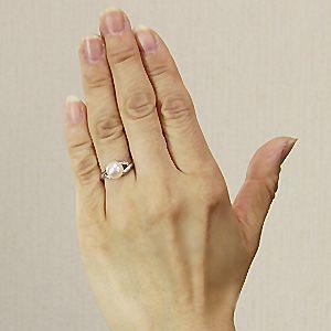 パールリング 普段使い パール リング レディース あこや真珠 ダイヤモンド ホワイトゴールド 冠婚葬祭 送料無料 プレゼント ギフト ご褒美 自分買い puの画像