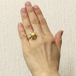 パール 指輪 真珠 リング ゴールド18金 k18 ゴールド 南洋真珠 11mm