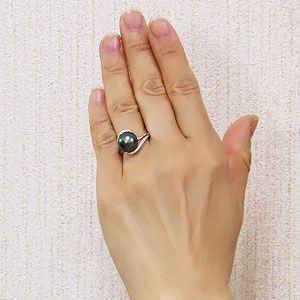 パール リング レディース 真珠リング 指輪 ブラックパール 真珠 黒