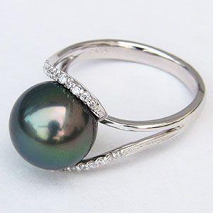 パール リング レディース 真珠リング 指輪 ブラックパール 真珠 黒