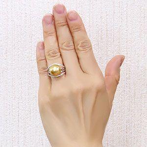 ダイヤ0.1カラット　パールリング　14金ホワイトゴールド12号 パール リング パールリング 真珠 指輪 ダイヤモンド 0.22ct ホワイト