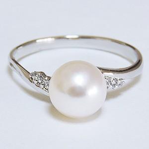 パールリング 普段使い 指輪 リング 真珠指輪 あこや本真珠 7mm シルバー キュービックジルコニア 冠婚葬祭 送料無料 プレゼント ギフト ご褒美 自分買い puの画像