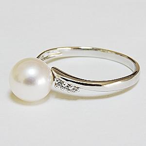 パールリング 普段使い 指輪 リング 真珠指輪 あこや本真珠 7mm シルバー キュービックジルコニア 冠婚葬祭 送料無料 プレゼント ギフト ご褒美 自分買い puの画像