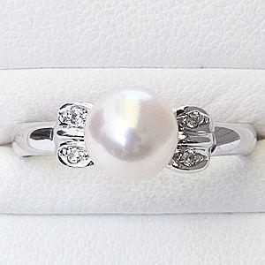 パールリング 普段使い パール リング プラチナ 真珠 指輪 本真珠