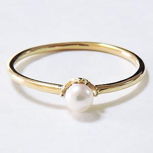 パールリング 普段使い パール リング k18 k18 18金 真珠 本真珠 ゴールド 3mm シンプルデザイン 冠婚葬祭 結婚 送料無料 プレゼント ギフト 自分買い puの画像