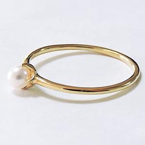 パールリング 普段使い パール リング k18 k18 18金 真珠 本真珠 ゴールド 3mm シンプルデザイン 冠婚葬祭 結婚 送料無料 プレゼント ギフト 自分買い puの画像
