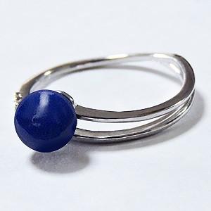 リング ラピスラズリ 瑠璃 指輪 6mm k18 ホワイトゴールド スタイリッシュデザイン ダイヤモンド 0.03ct 12月誕生石 送料無料品質 プレゼント ギフト puの画像