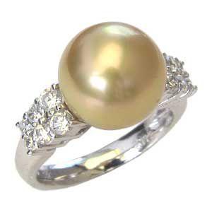 真珠 リング 真珠 指輪 南洋白蝶真珠 18金 k18 ホワイトゴールド 真珠の直径11mm ダイヤモンド 12石 合計0.60ct 指輪 リング プレゼント ご褒美 自分買い