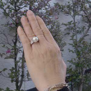 パール 指輪 真珠 リング 南洋白蝶真珠 pt900 プラチナ 真珠の径11mm