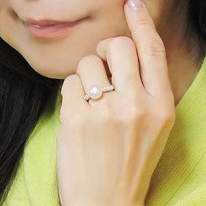 パールリング 普段使い 指輪 真珠 パール リング あこや本真珠 キュービックジルコニア シルバー 冠婚葬祭 人気 プレゼント ギフト ご褒美 自分買い puの画像