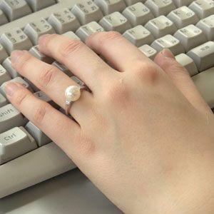 パールリング 普段使い パール リング プラチナ 真珠 指輪 本真珠 ダイヤモンド の 冠婚葬祭 結婚 保証書付 ケース付 プレゼント ギフト ご褒美 自分買い pu_2