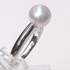 パールリング 普段使い パール リング k18 18金 あこや真珠 ホワイト