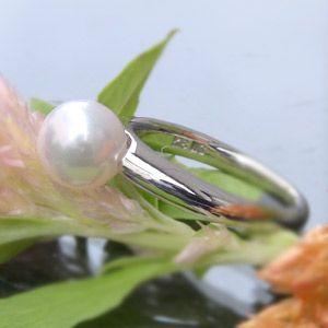 パールリング 普段使い パール リング k18 18金 あこや真珠 ホワイト