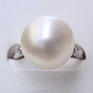 パール 指輪 真珠 リング 南洋白蝶真珠 pt900 プラチナ900