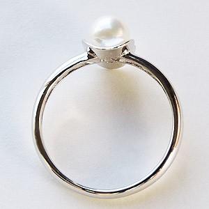 パールリング 普段使い パール リング k18 k18 18金 真珠 あこや本真珠 ホワイトゴールド 5mm 真珠指輪 シンプル 送料無料 プレゼント ギフト 自分買い puの画像
