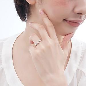 パールリング 普段使い パール リング k18 k18 18金 レディース あこや本真珠 ダイヤモンド ホワイトゴールド 真珠 冠婚葬祭 プレゼント ご褒美 自分買い puの画像