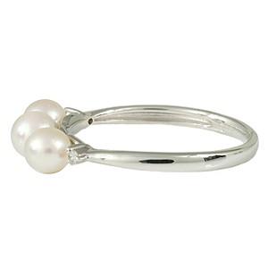 パールリング 普段使い パール リング k18 k18 18金 レディース ダイヤモンド 本真珠 ホワイトゴールド 冠婚葬祭 送料無料 プレゼント ギフト 自分買い puの画像
