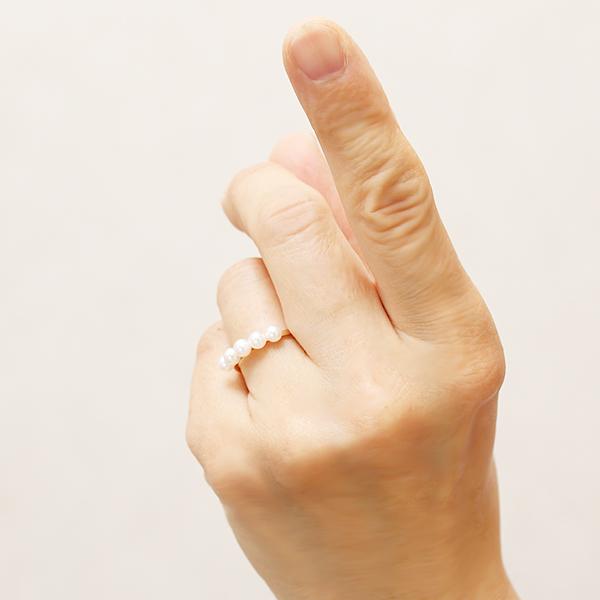 K18　18金　アコヤベビーパールリング　あこや真珠リング　(新品) パール リング あこや 18金 18k k18 ピンクゴールド カジュアル