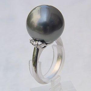 パール リング レディース 真珠リング 指輪 タヒチ黒蝶真珠