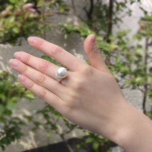 パール 指輪 真珠 リング 南洋真珠パール pt900 プラチナリング