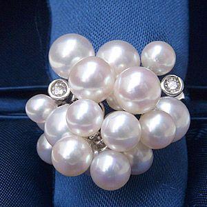 パールリング 普段使い パール リング k18 k18 18金 あこや真珠 ダイヤモンド ホワイトゴールド 指輪 プレゼント ギフト ご褒美 自分買い p