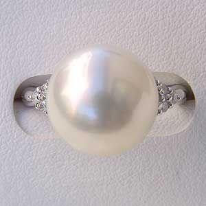 真珠12ミリ　大粒　パールリング　南洋パール パール 指輪 真珠 リング 南洋白蝶真珠 ゴールデンパール 12mm