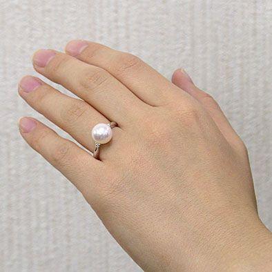 パールリング 普段使い パール リング k18 k18 18金 あこや真珠 真珠 ホワイトゴールド 冠婚葬祭 結婚 送料無料 プレゼント ギフト ご褒美 自分買い puの画像