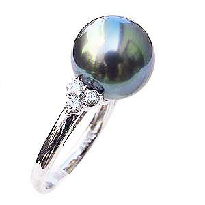 パール リング パールリング 真珠リング 真珠指輪 黒蝶黒真珠 ブラックパール 18金 k18 18k ホワイトゴールド ダイヤモンド プレゼント ご褒美 自分買い pu