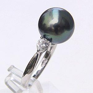 パール リング レディース 真珠リング 指輪 タヒチ黒蝶ダイヤモンド グリーン系 11mm プラチナ フォーマル 人気 プレゼント ギフト ご褒美 自分買い pu