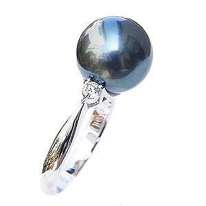 パール リング パールリング 真珠リング 真珠指輪 タヒチ黒蝶真珠 k18 18k 18金 ホワイトゴールド ダイヤモンド フォーマル プレゼント ご褒美 自分買い p