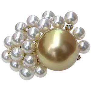 パールリング パール リング 真珠 指輪 南洋白蝶真珠 あこや本真珠