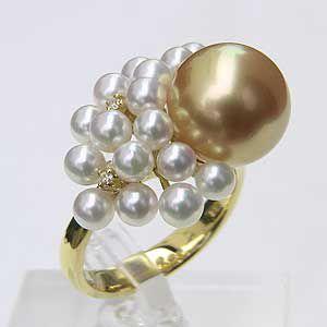 パールリング パール リング 真珠 指輪 南洋白蝶真珠 あこや本真珠