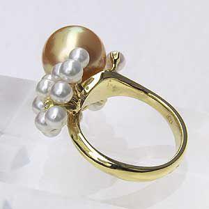 パールリング パール リング 真珠 指輪 南洋白蝶真珠 あこや本真珠