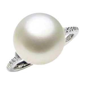 パール 指輪 真珠 リング 南洋白蝶真珠 ダイヤモンド pt900 プラチナ