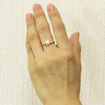 k18 パール リング 普段使い 真珠指輪 18k 18金 ホワイトゴールド ダイヤモンド シンプル レディース 冠婚葬祭 カジュアル プレゼント ギフト 自分買い puの画像